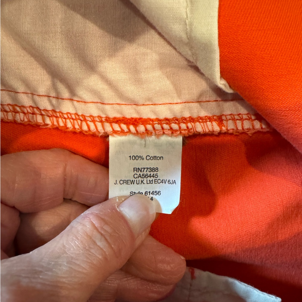 J. Crew Orange Cotton Chino Shorts - Picture 3 of 6